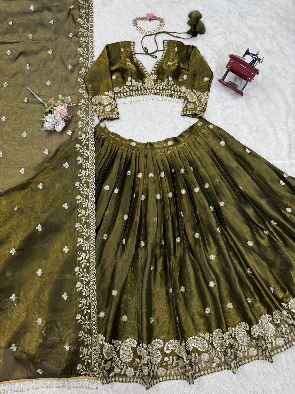 Ethereal Allure Thread & Sequins Jimi Choo Lehenga Choli