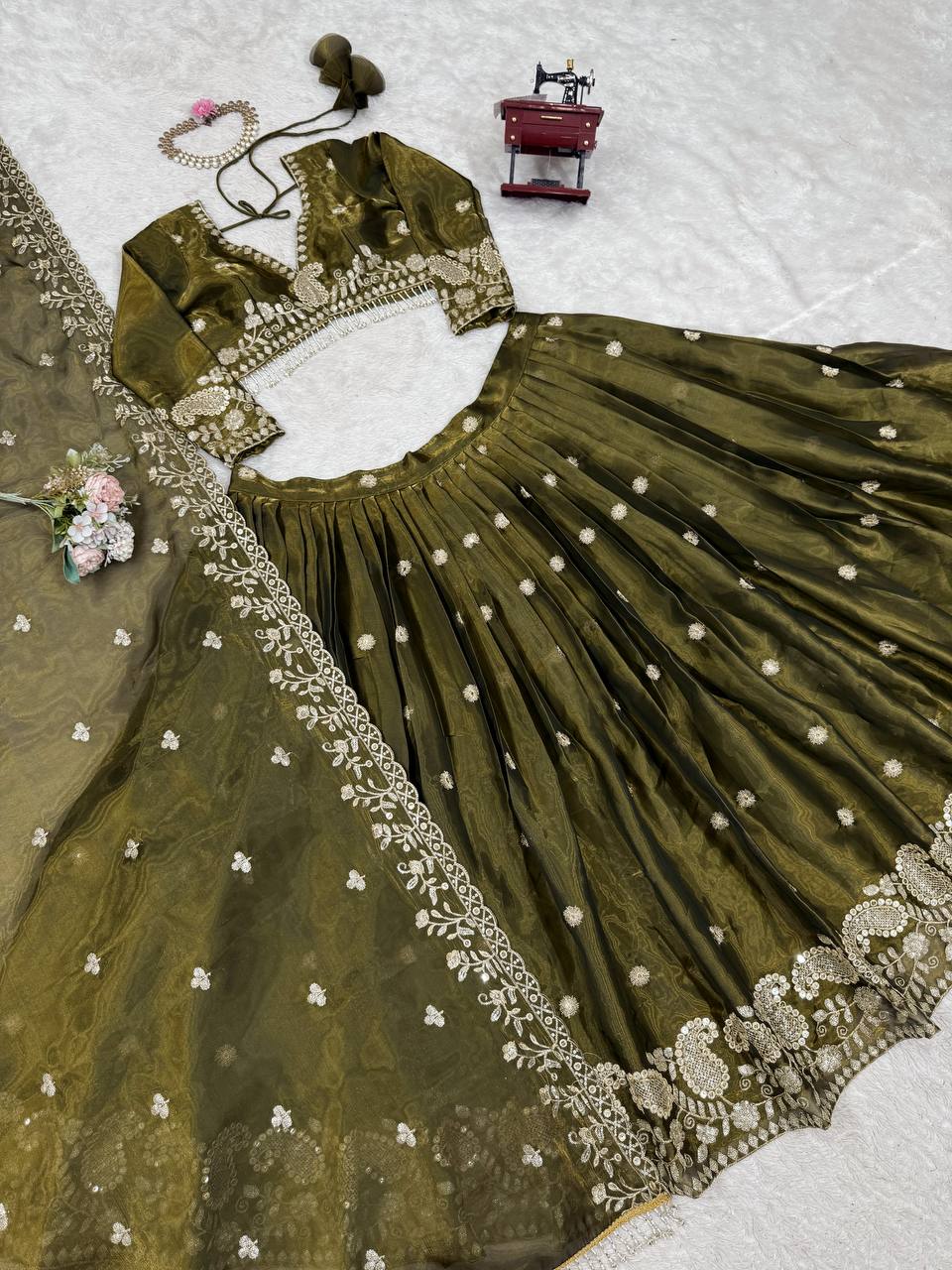 Ethereal Allure Thread & Sequins Jimi Choo Lehenga Choli
