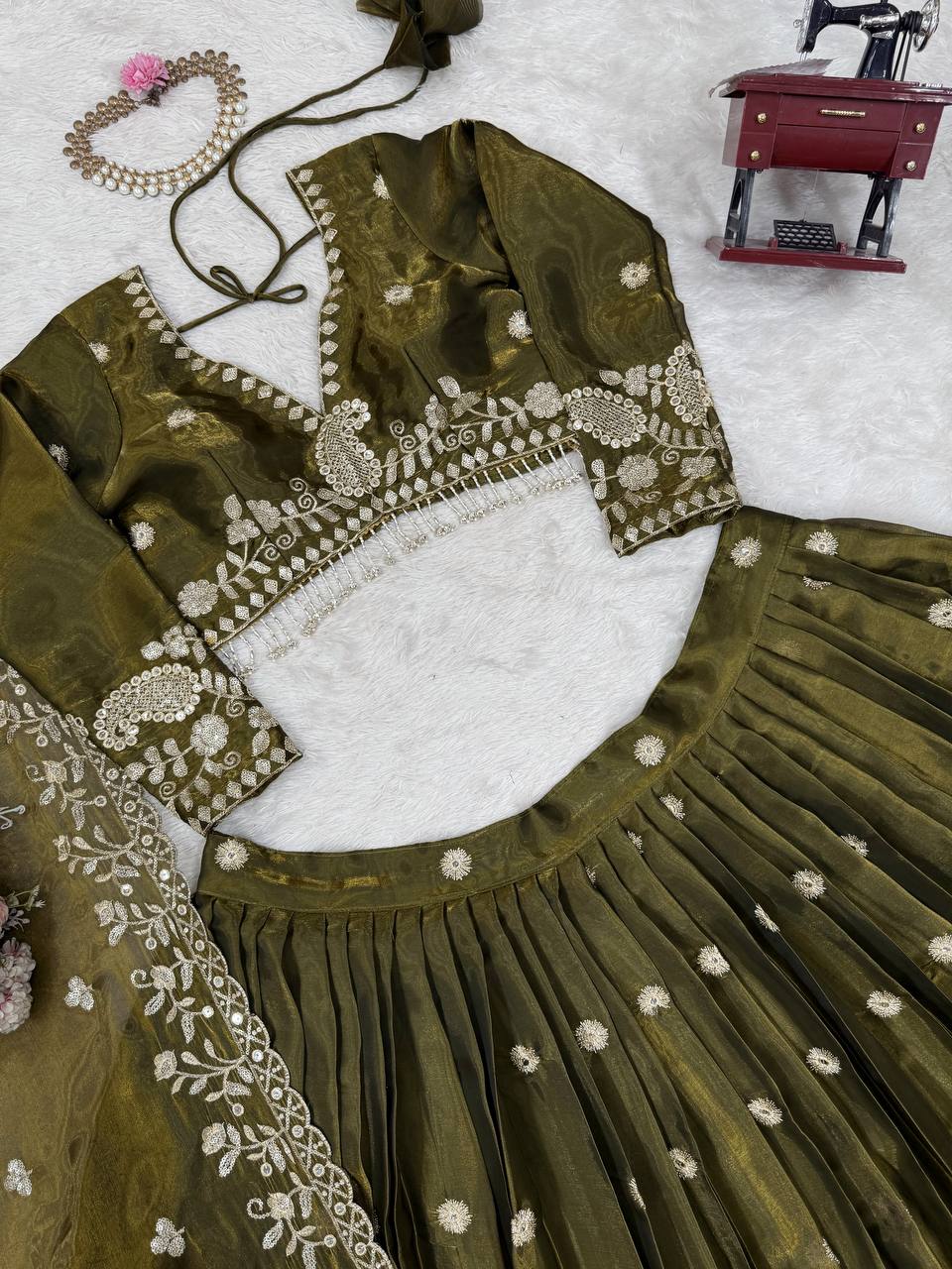 Ethereal Allure Thread & Sequins Jimi Choo Lehenga Choli