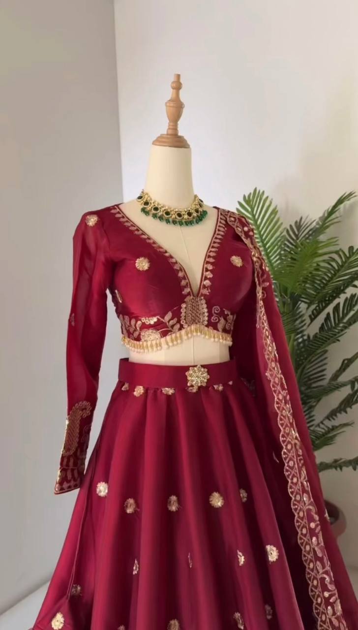 Ethereal Allure Thread & Sequins Jimi Choo Lehenga Choli