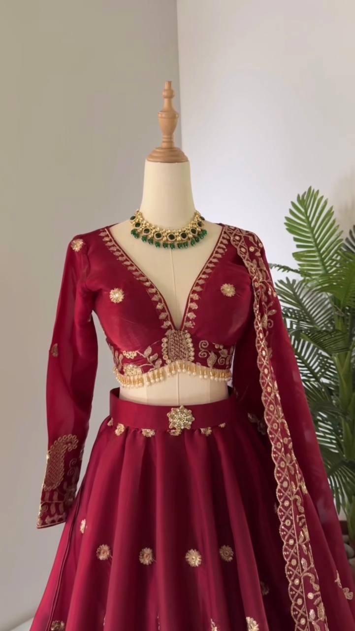 Ethereal Allure Thread & Sequins Jimi Choo Lehenga Choli