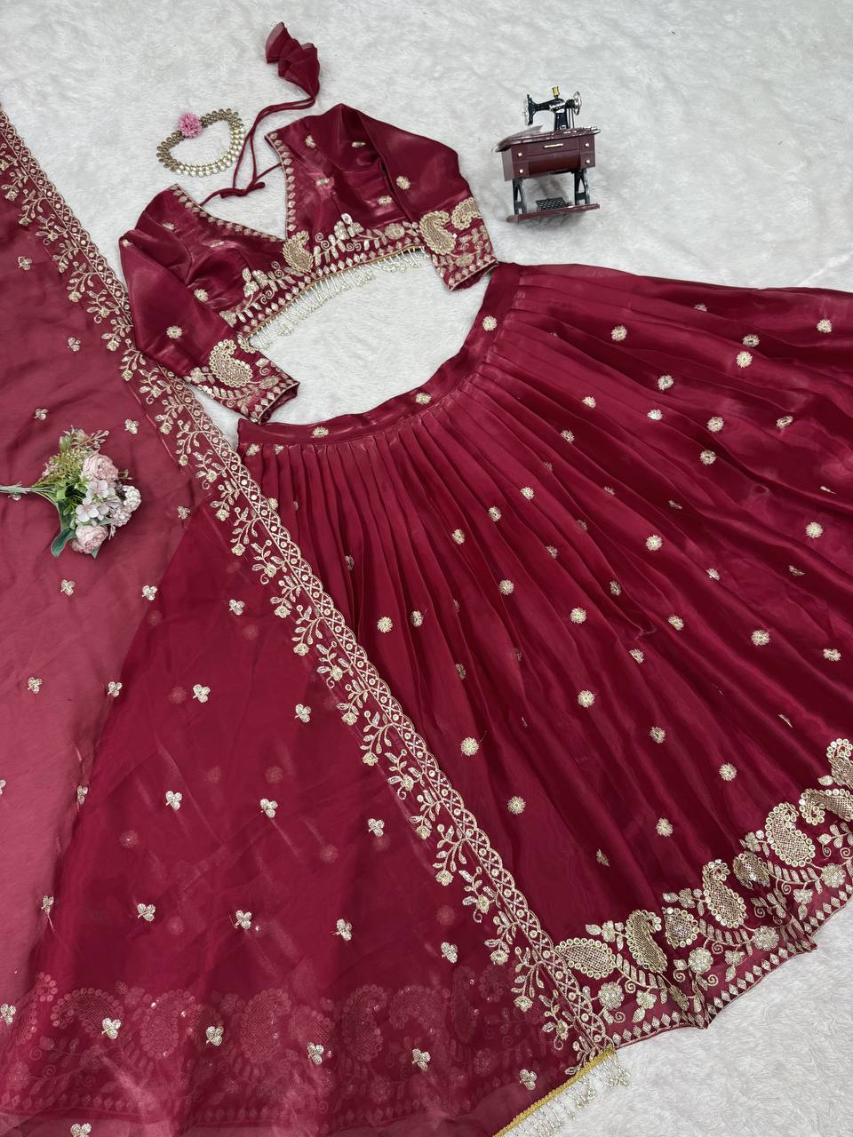 Ethereal Allure Thread & Sequins Jimi Choo Lehenga Choli
