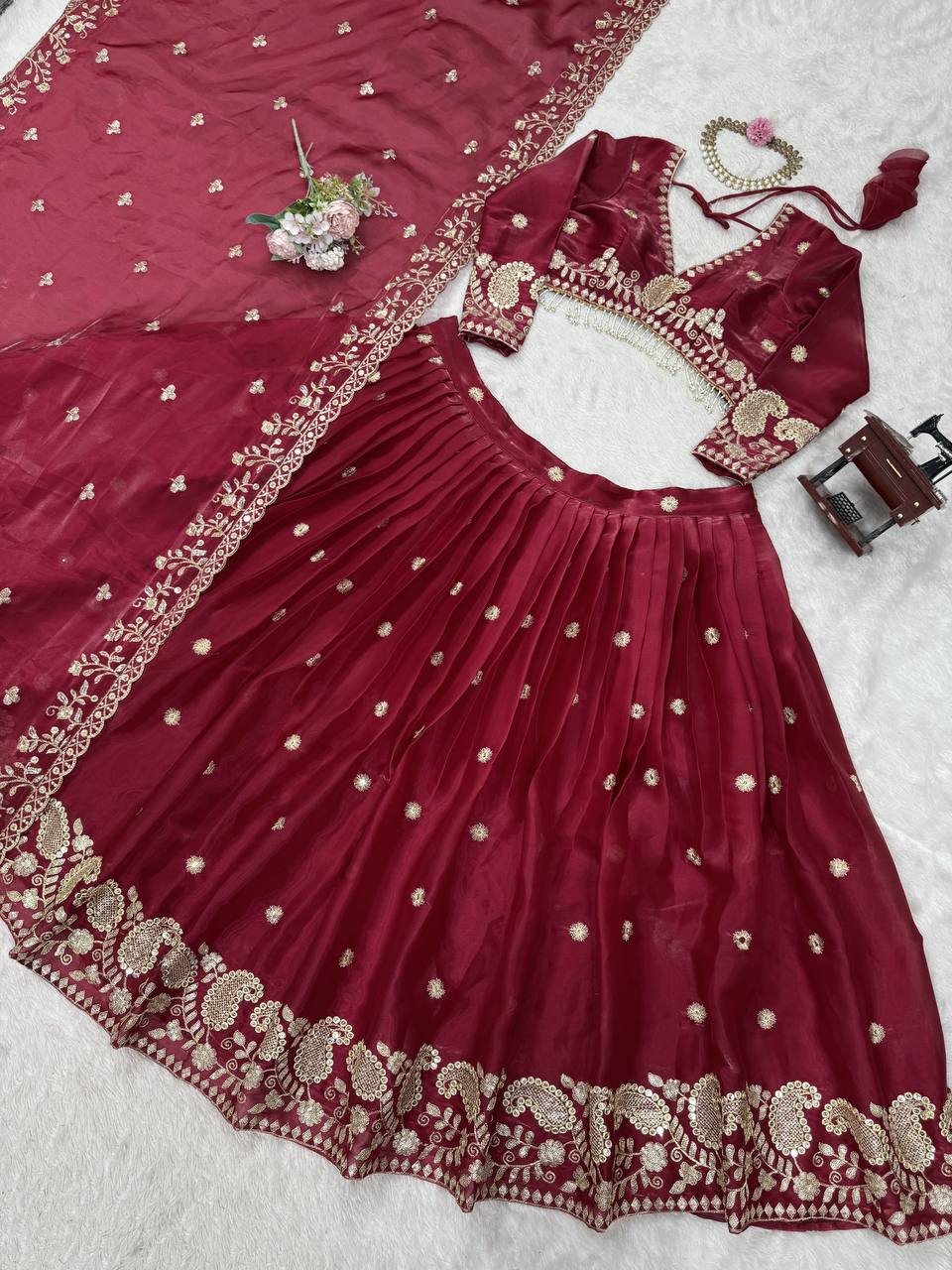 Ethereal Allure Thread & Sequins Jimi Choo Lehenga Choli