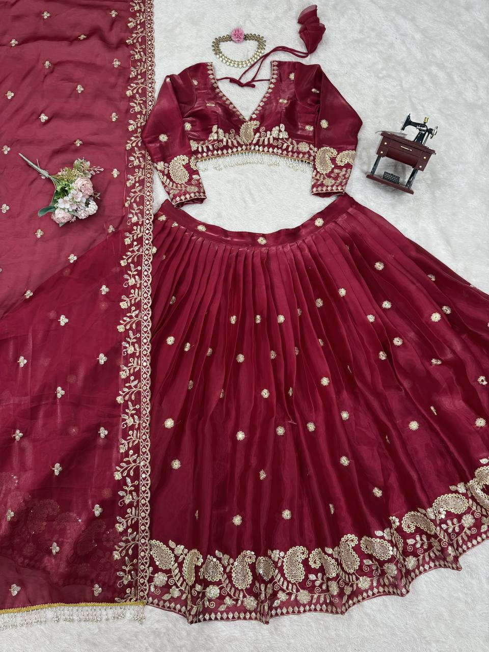 Ethereal Allure Thread & Sequins Jimi Choo Lehenga Choli
