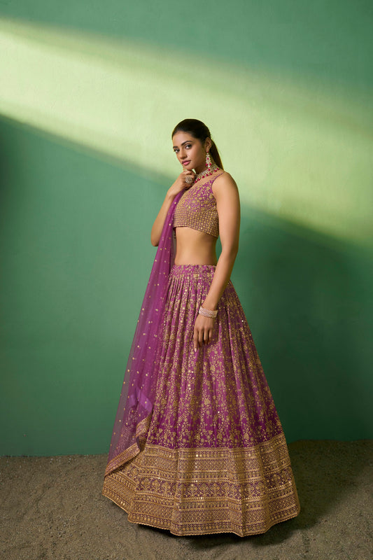 Onion Glow – Designer Lehenga Choli for Special Occasions