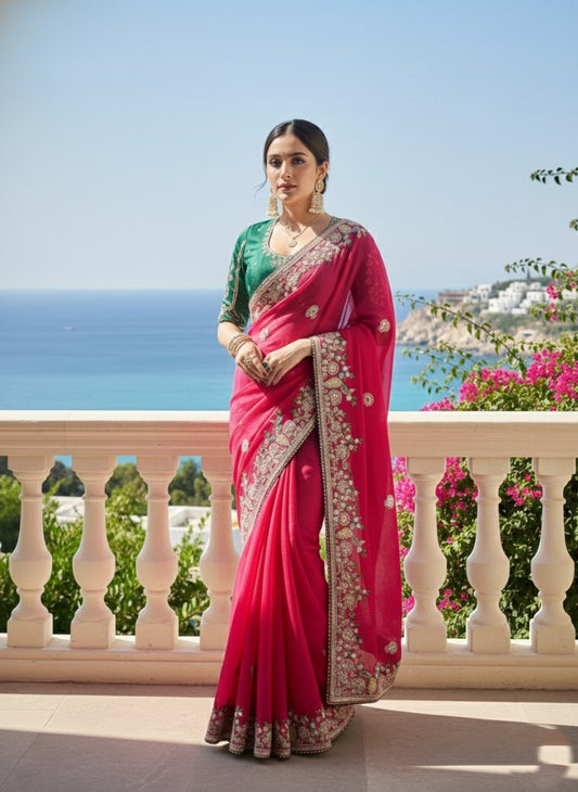 New Latest Party Wear Soft  Fendy Chiffon silk Saree