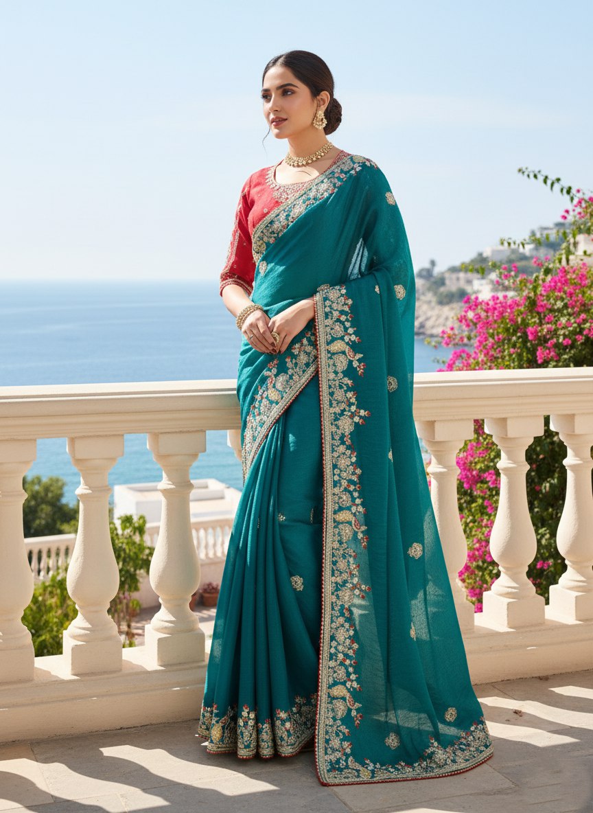 New Latest Party Wear Soft  Fendy Chiffon silk Saree