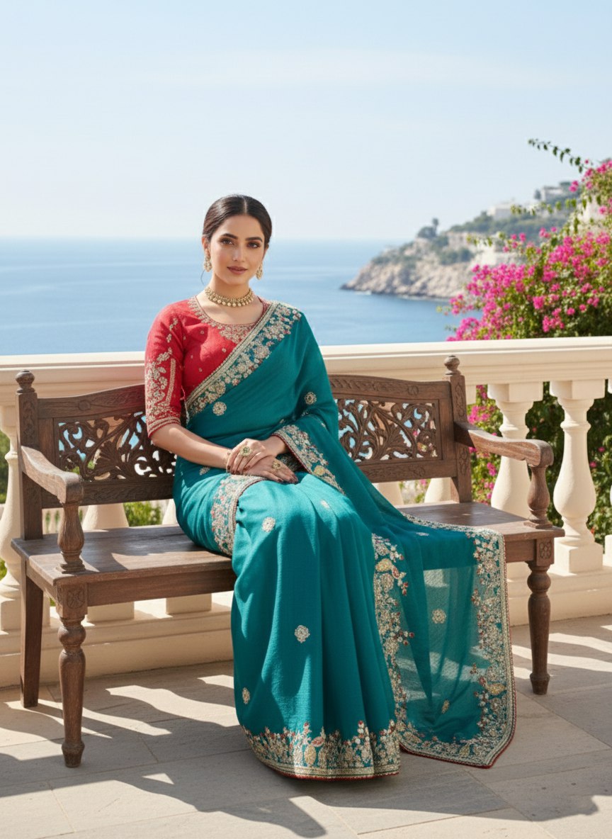 New Latest Party Wear Soft  Fendy Chiffon silk Saree