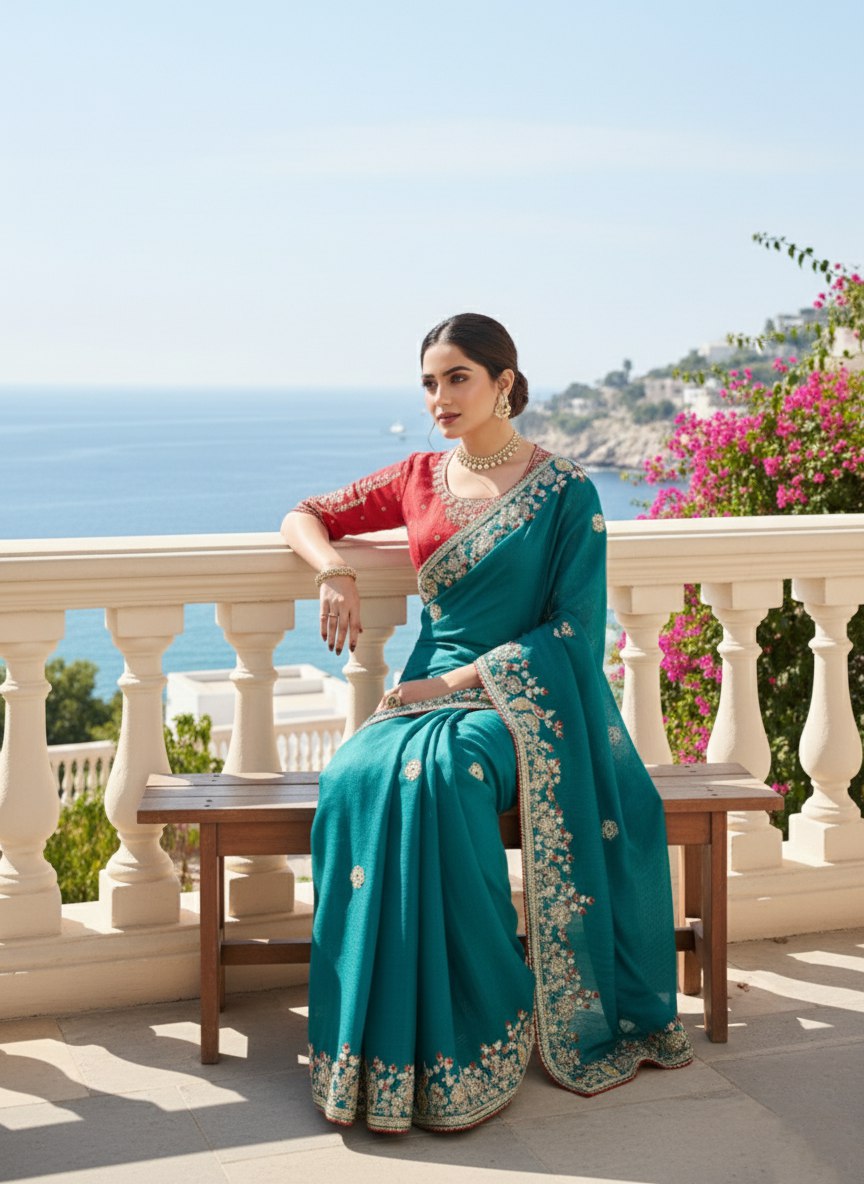 New Latest Party Wear Soft  Fendy Chiffon silk Saree