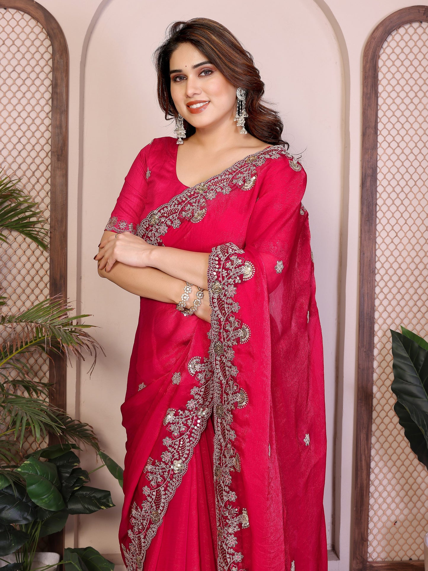 Party Wear Soft  Fendy Chiffon silk Saree
