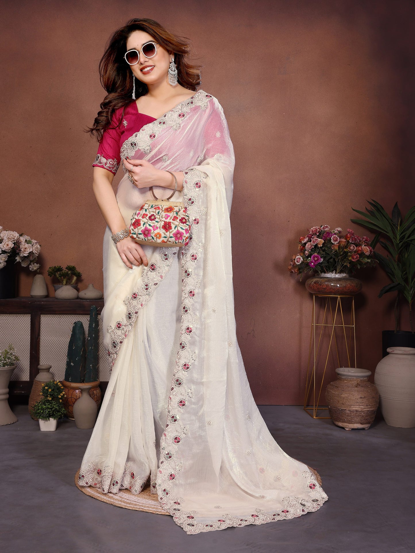 New Latest Party Wear Soft  Fendy Chiffon silk Saree