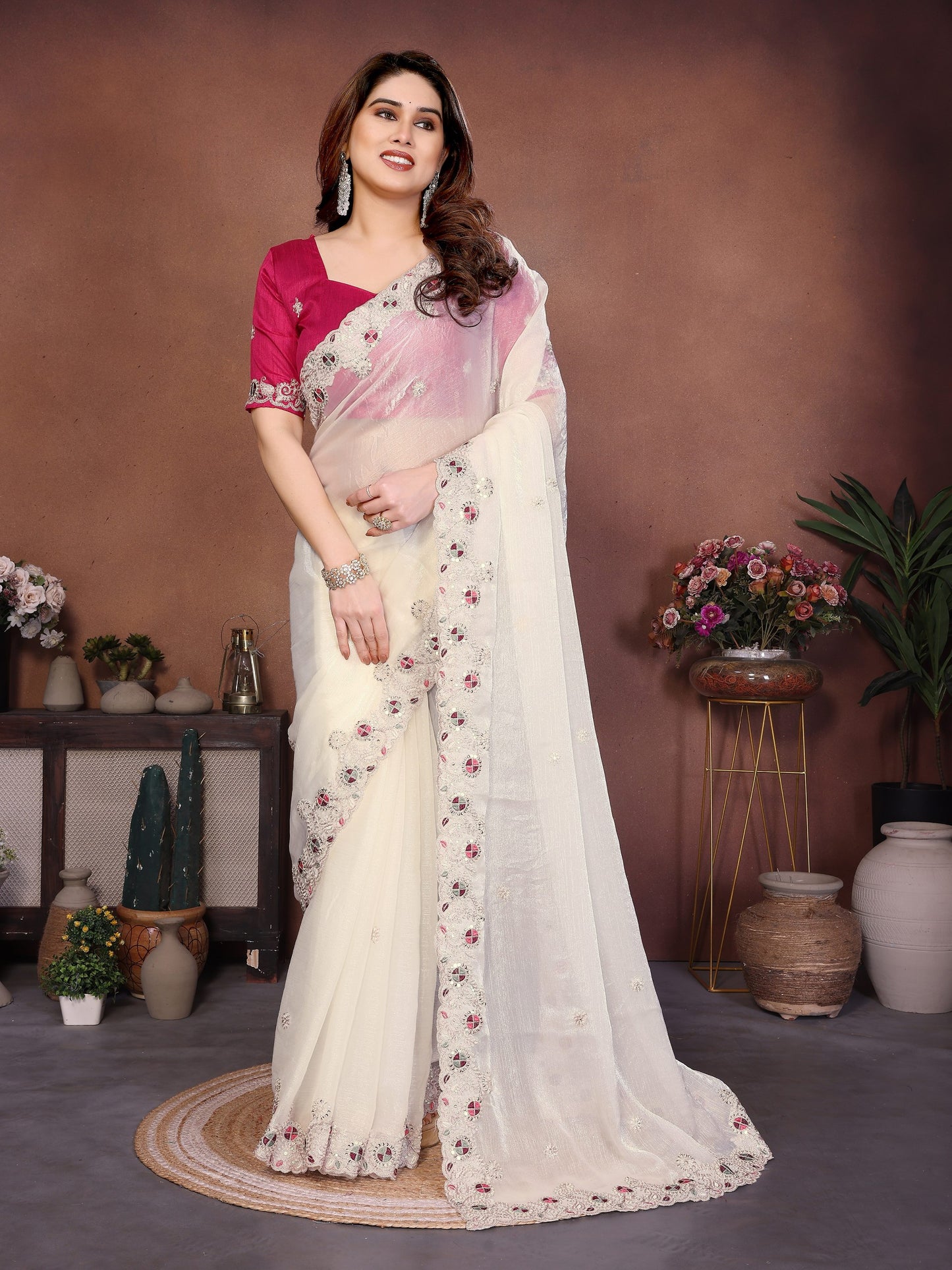 New Latest Party Wear Soft  Fendy Chiffon silk Saree
