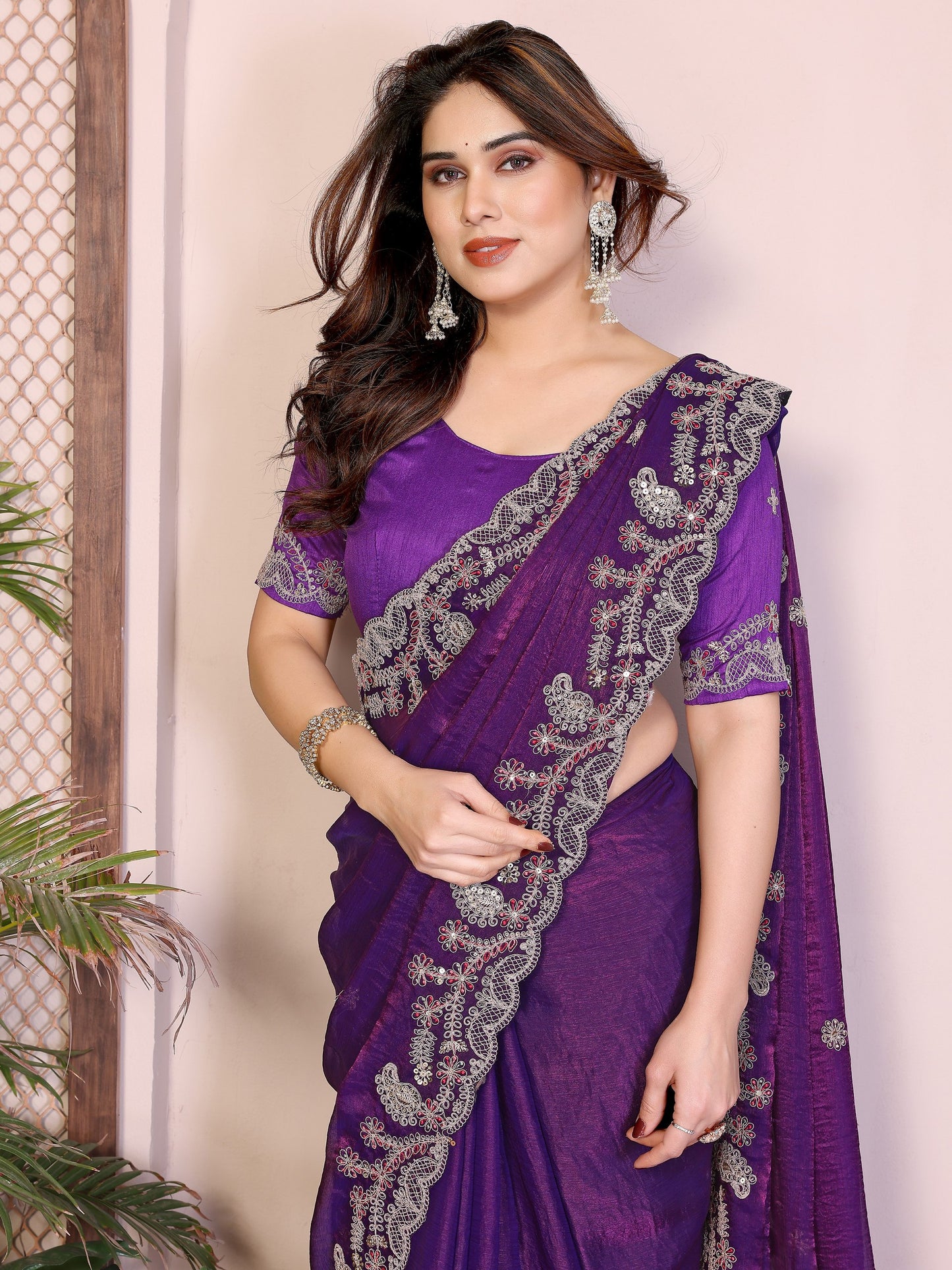 Latest Trendy Stylish Party Wear Soft  Fendy Chiffon silk Saree