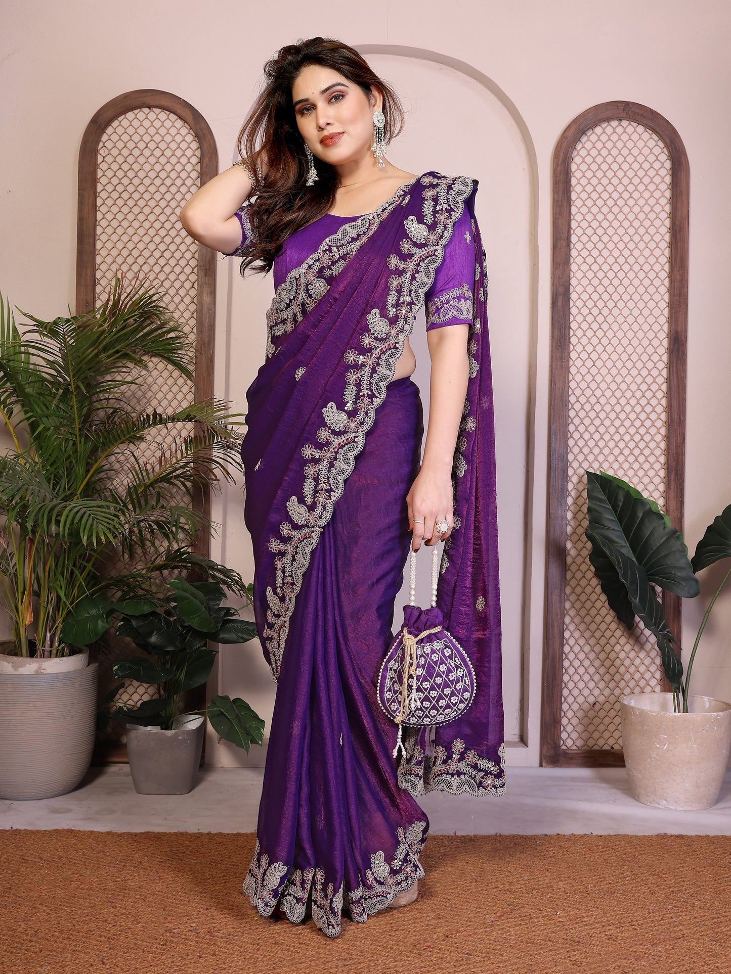 Latest Trendy Stylish Party Wear Soft  Fendy Chiffon silk Saree