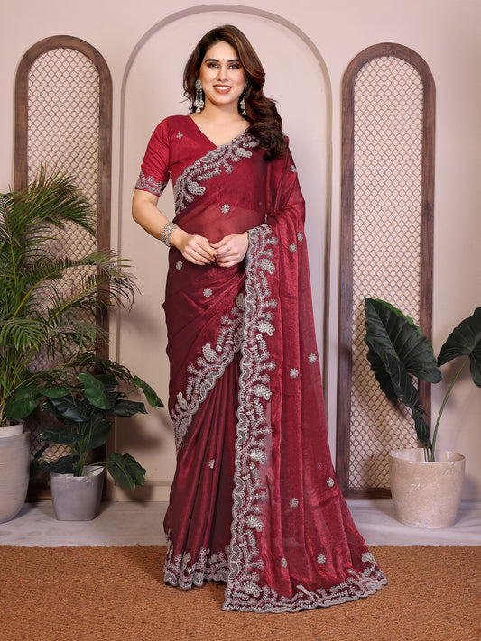 Latest Trendy Stylish Party Wear Soft  Fendy Chiffon silk Saree