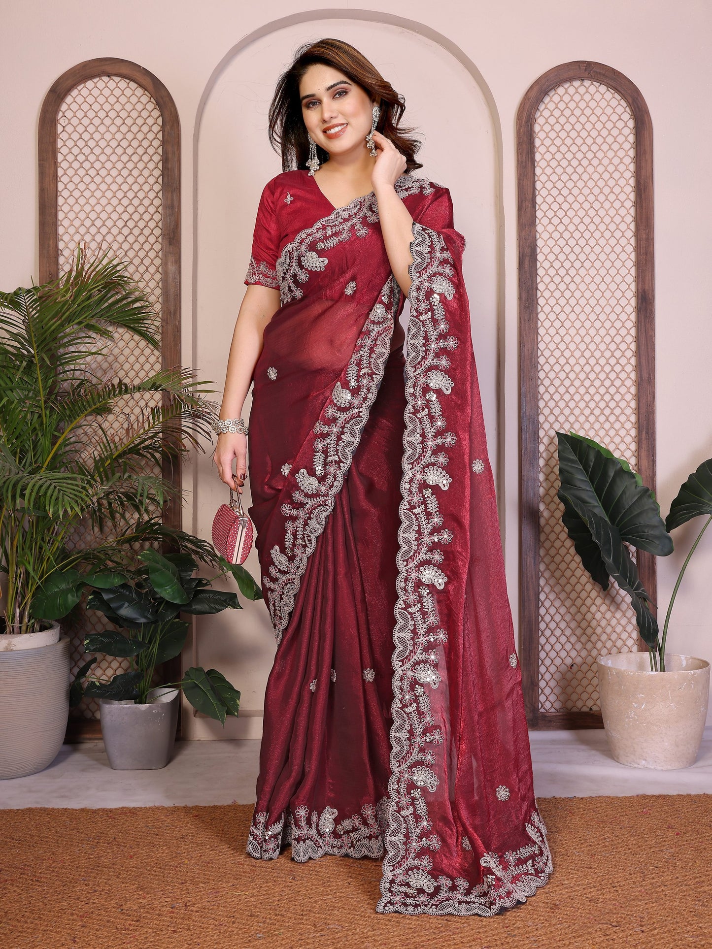Latest Trendy Stylish Party Wear Soft  Fendy Chiffon silk Saree