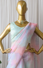 Load image into Gallery viewer, Multi Color Soft Organza Silk Hand Foil Print Saree Blouse For Women
