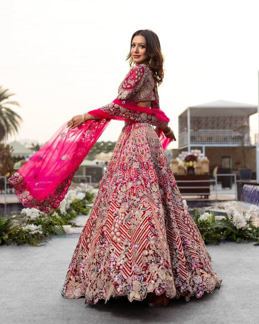 Twinkle Silk Codding Work Pink Colour Wedding Wear Lehenga Choli