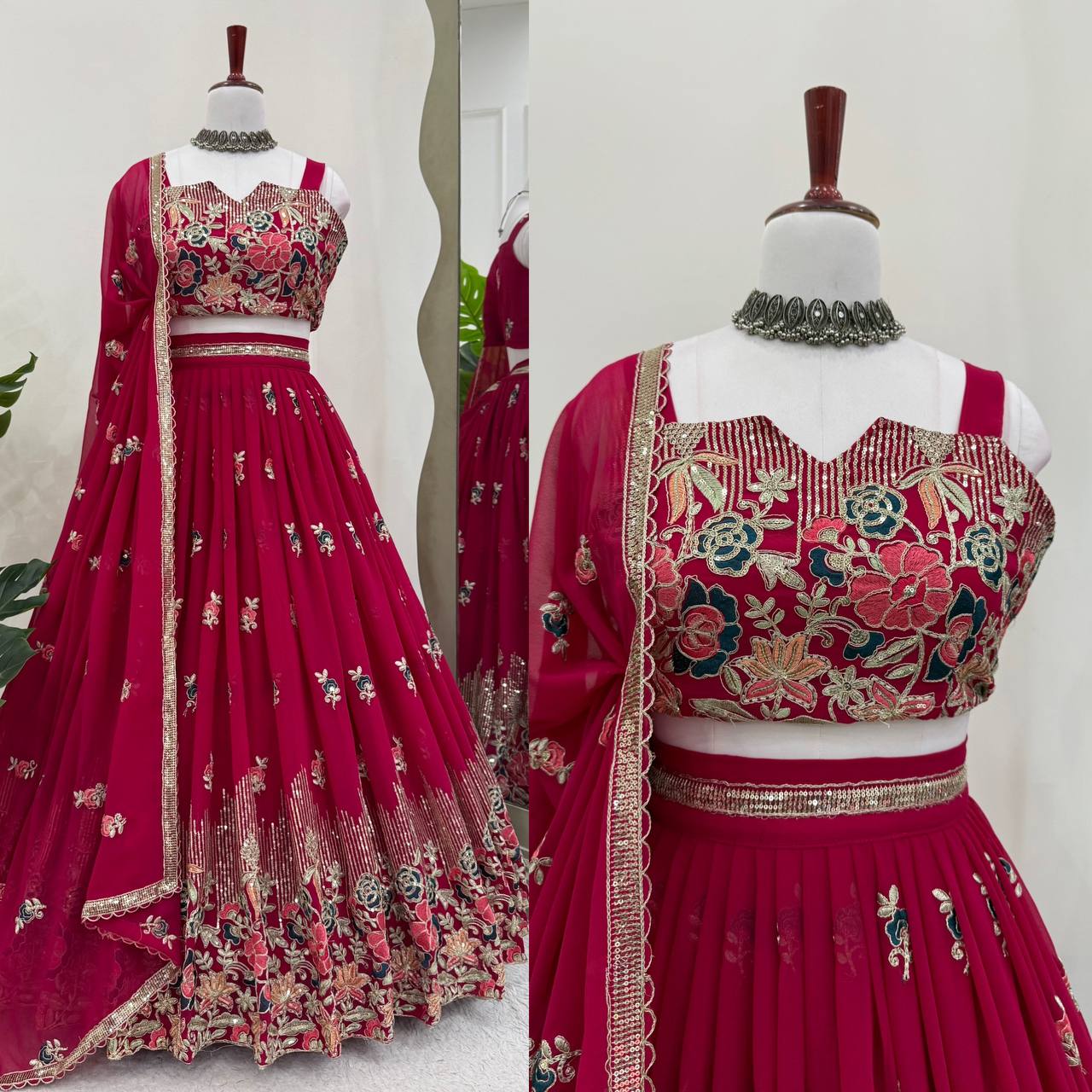 Party Wear Georgette Semi Stitch Lehenga Choli