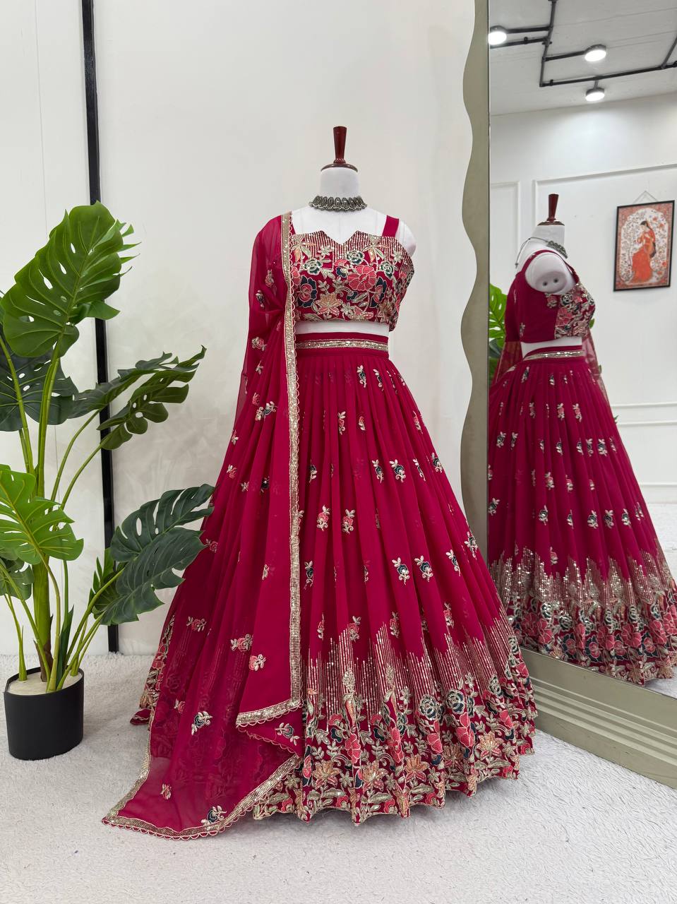 Party Wear Georgette Semi Stitch Lehenga Choli