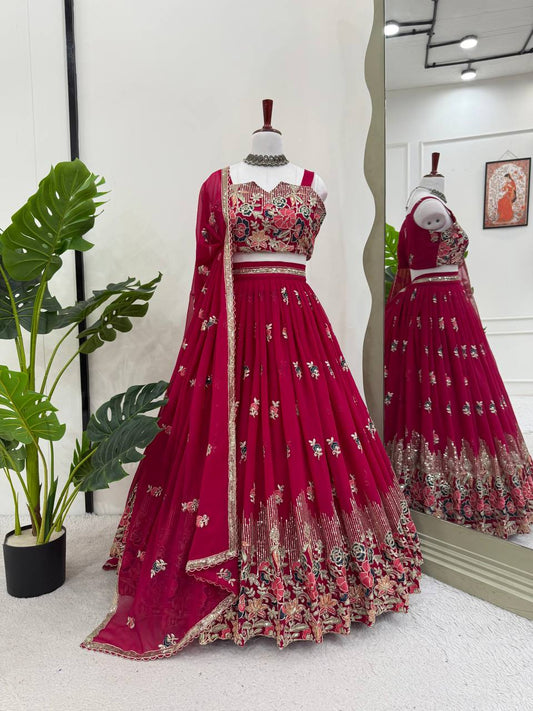 Party Wear Georgette Semi Stitch Lehenga Choli