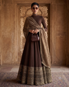 Embroidered Lehenga Choli Set with Heavy Zari Border & Crushed Dupatta Set