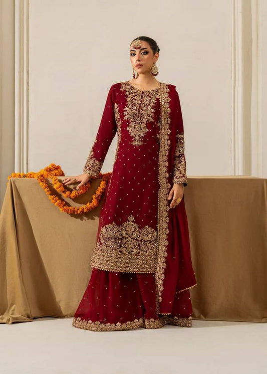 Wedding Wear Stylish Sharara Suit with Four-Side Lace Dupatta