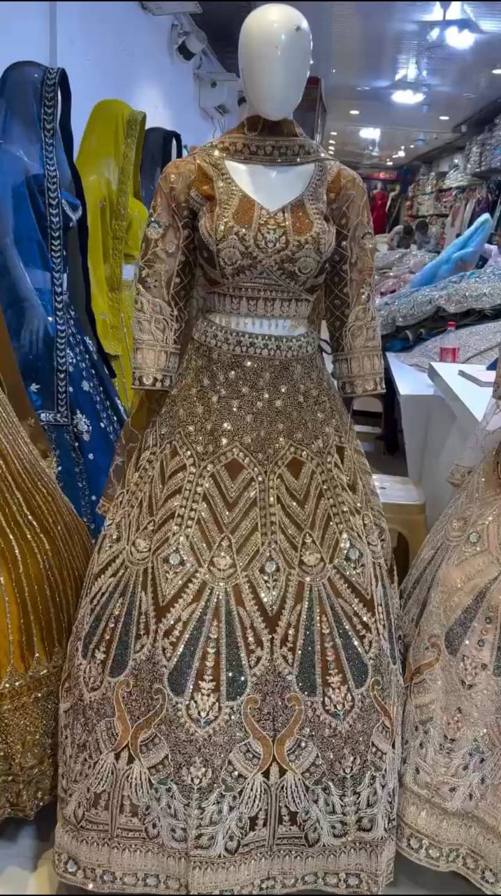 Soft Net Codding Worked Designer Wedding Wear Lehenga Choli
