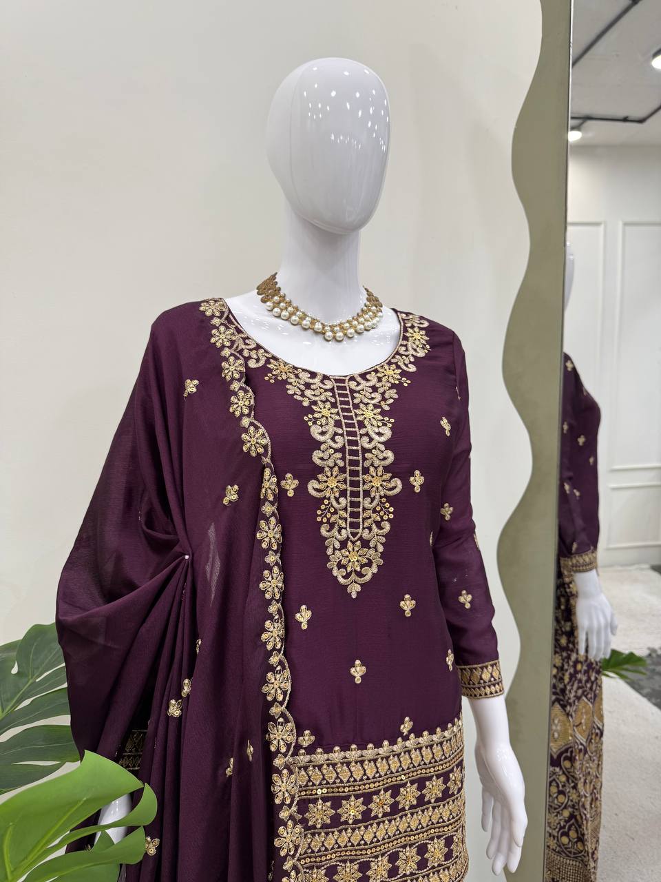 Elegant Evening Chinon Silk Palazzo Suit Collection