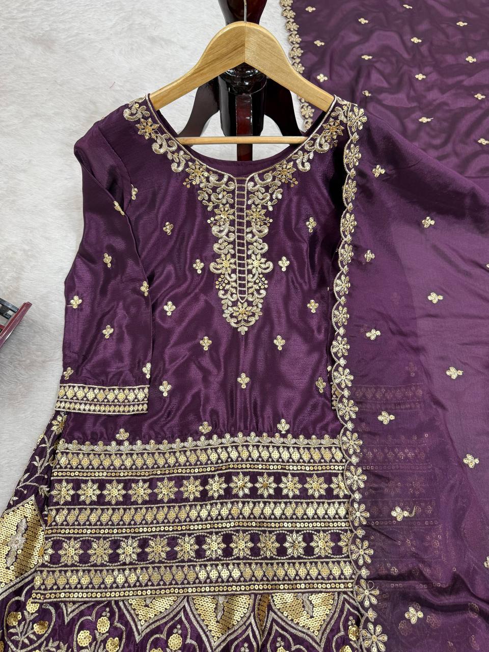 Elegant Evening Chinon Silk Palazzo Suit Collection