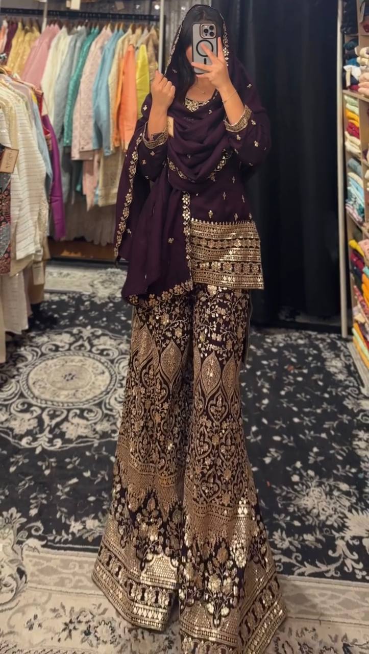 Elegant Evening Chinon Silk Palazzo Suit Collection