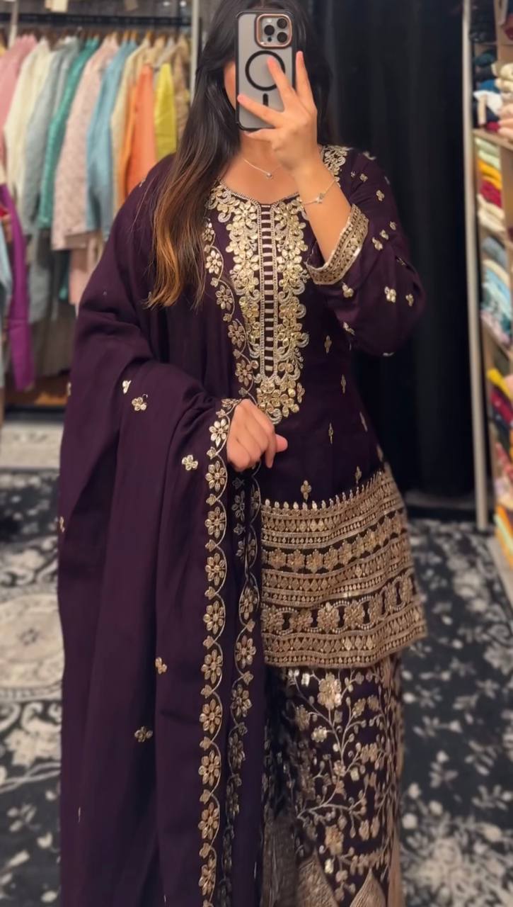Elegant Evening Chinon Silk Palazzo Suit Collection