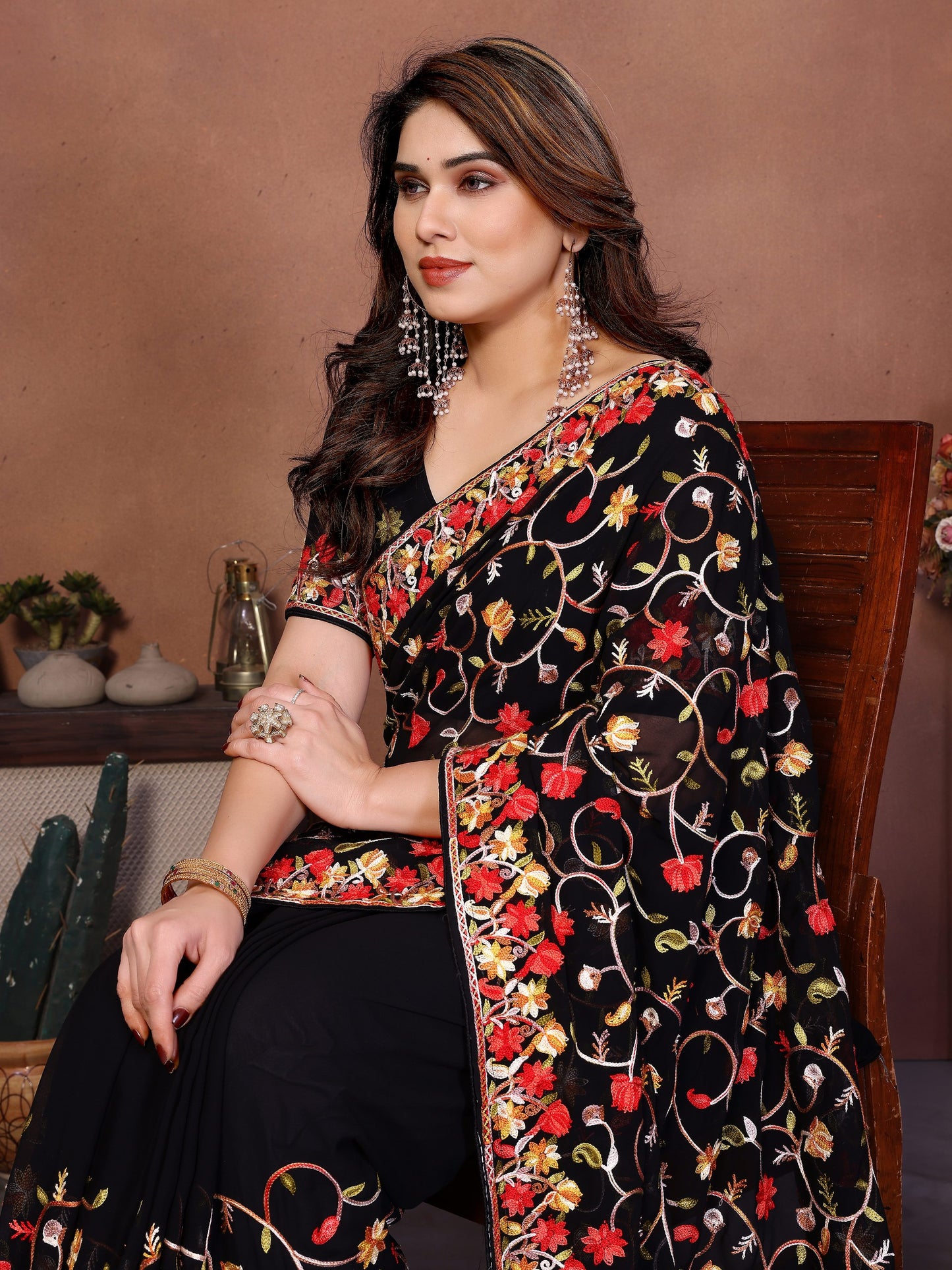 New Latest Party Wear Lakhnowi Georgette Saree