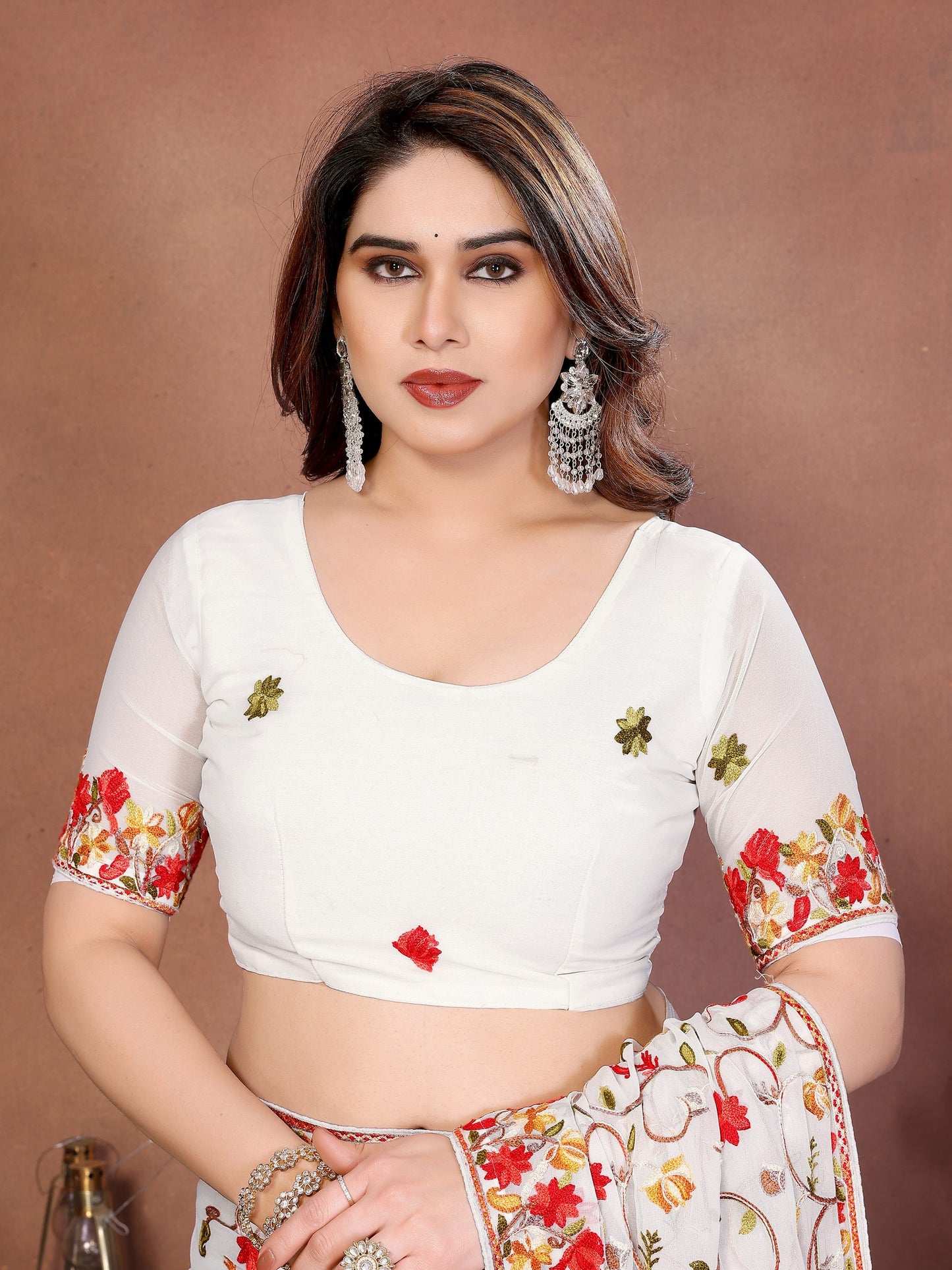 New Latest Party Wear Lakhnowi Georgette Saree