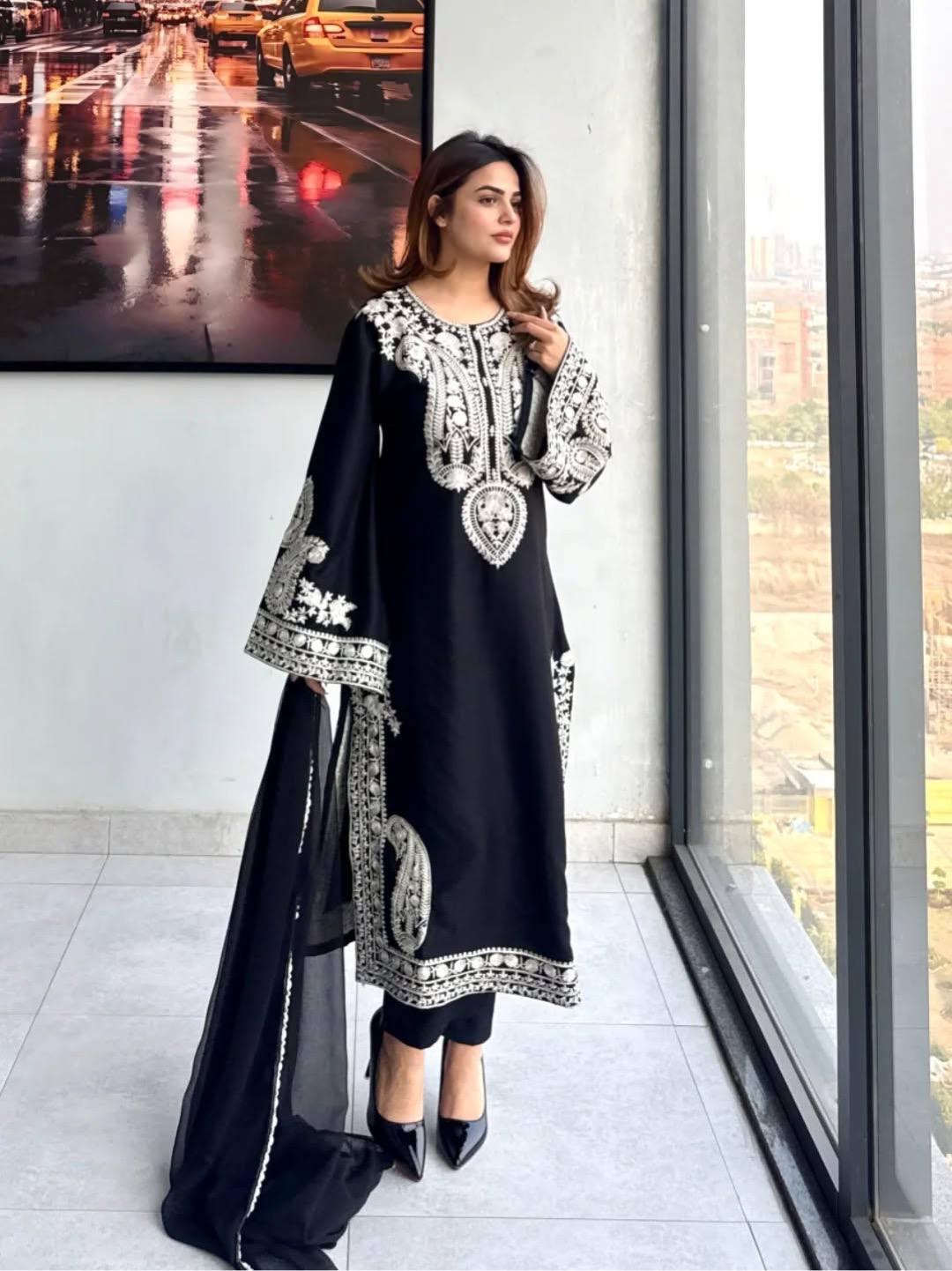 New Latest Designer Classic Embroidered Party Wear Suit Set