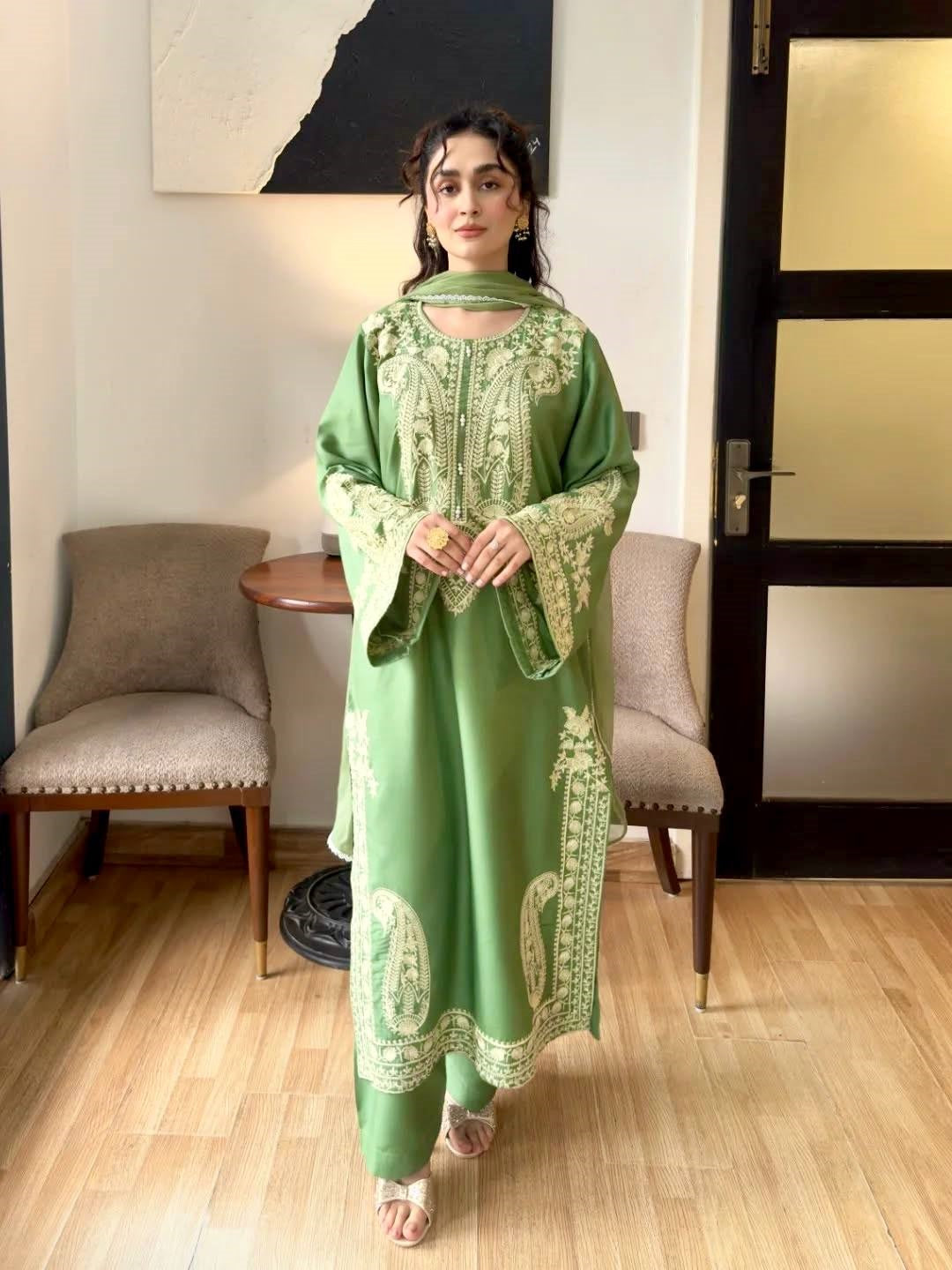 New Latest Designer Classic Embroidered Party Wear Suit Set