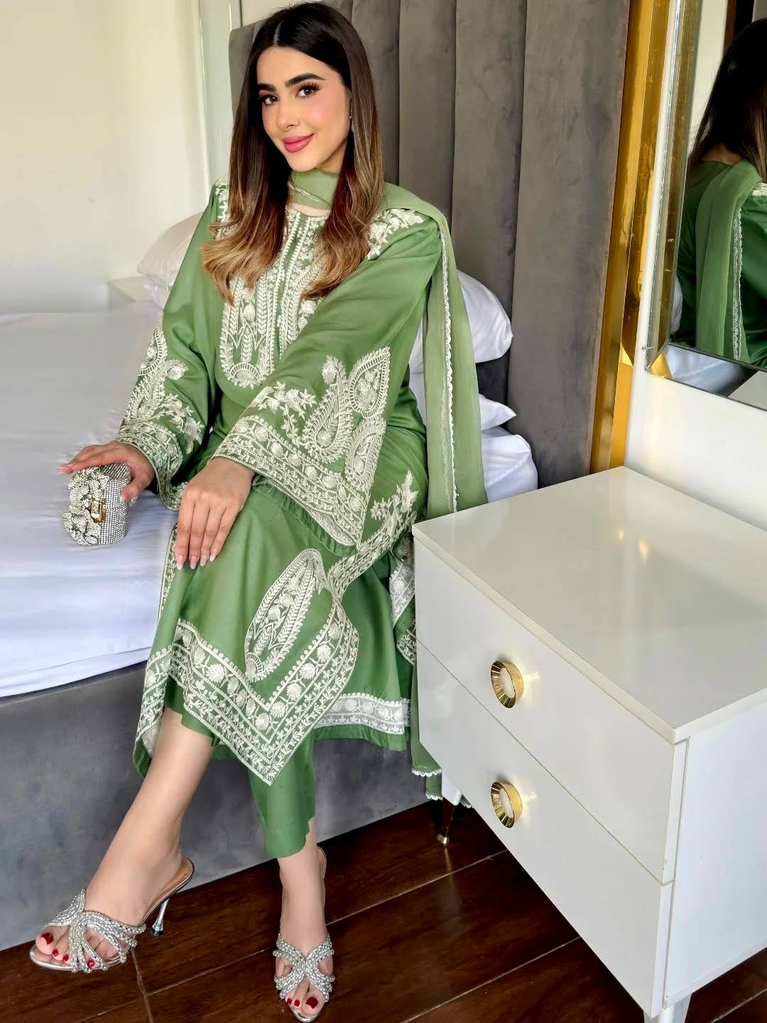 New Latest Designer Classic Embroidered Party Wear Suit Set