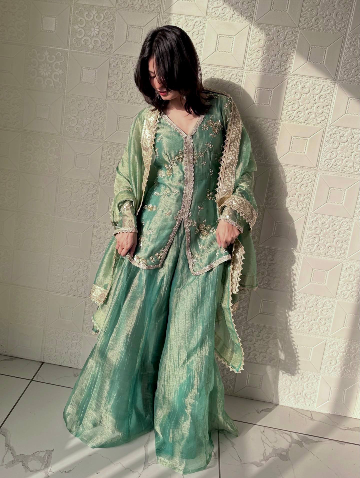 New Trendy Classic Sharara Suit Set for Traditional Occasions
