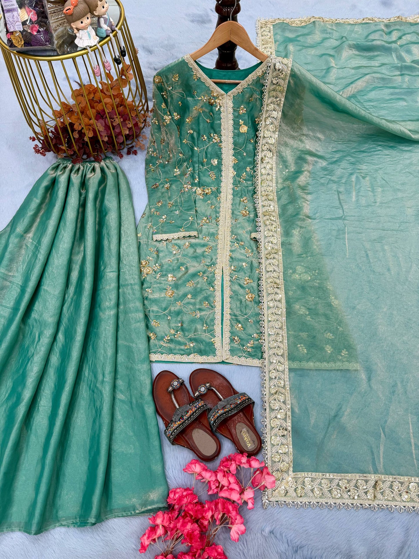 New Trendy Classic Sharara Suit Set for Traditional Occasions
