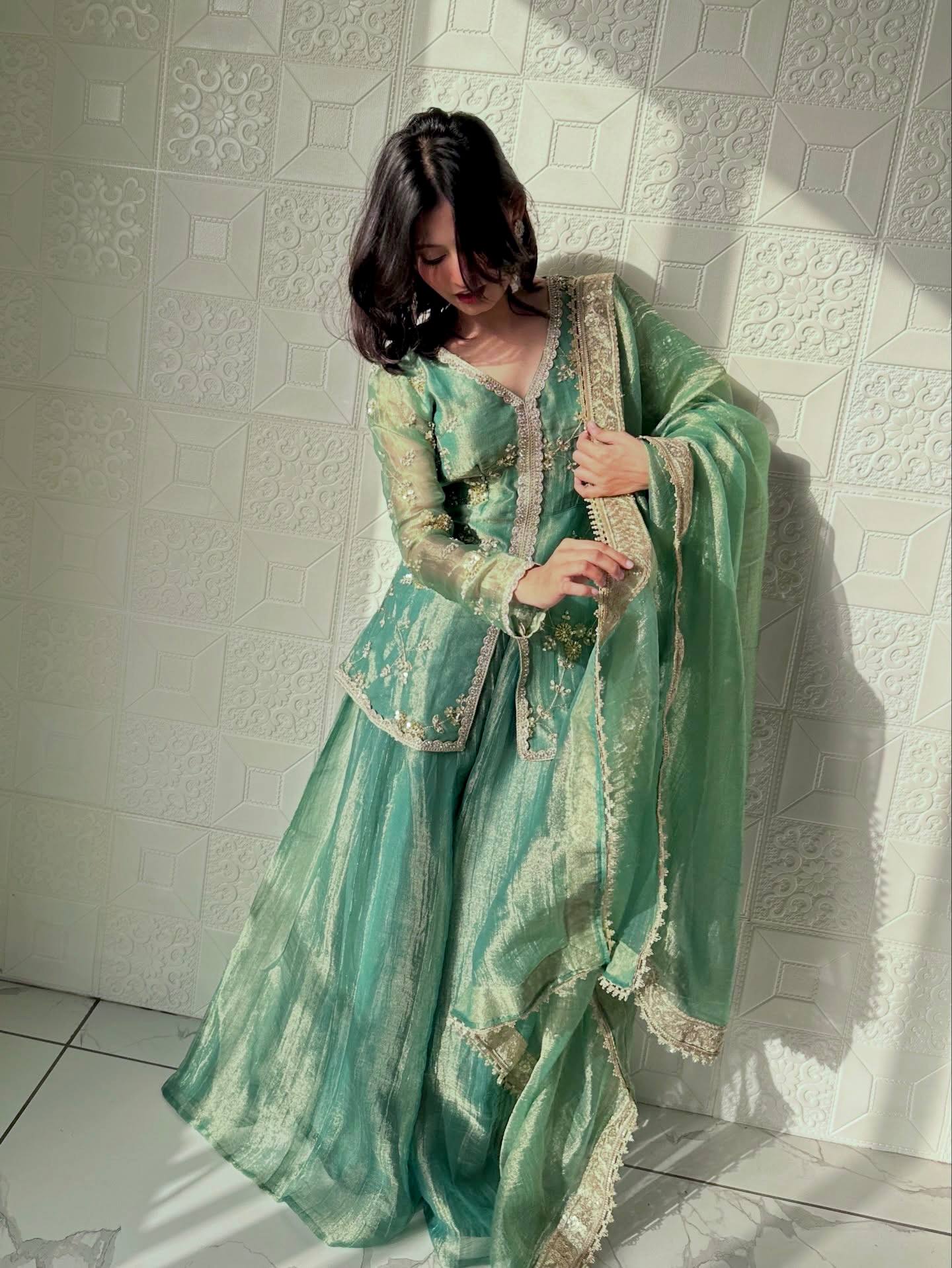New Trendy Classic Sharara Suit Set for Traditional Occasions