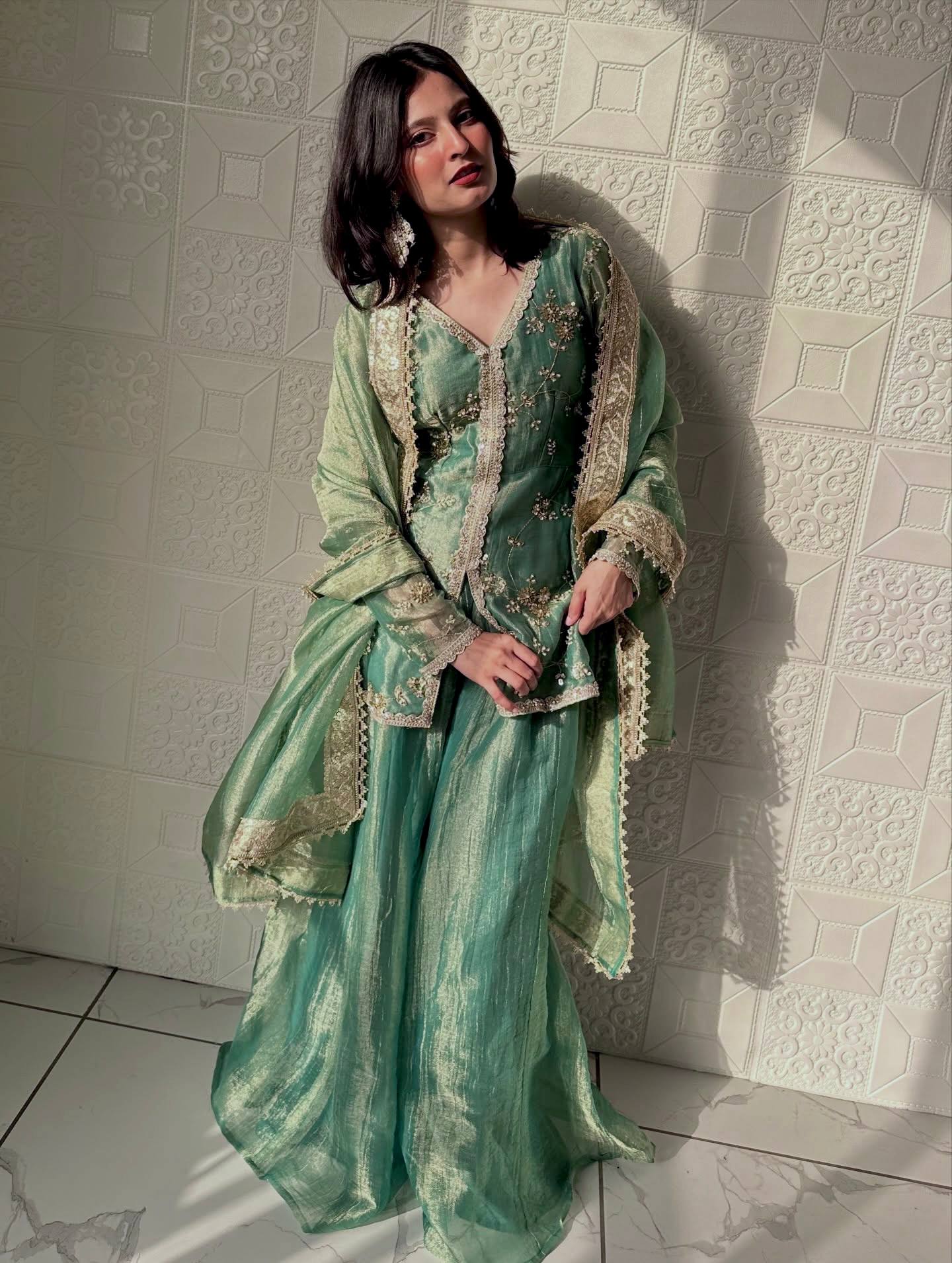 New Trendy Classic Sharara Suit Set for Traditional Occasions