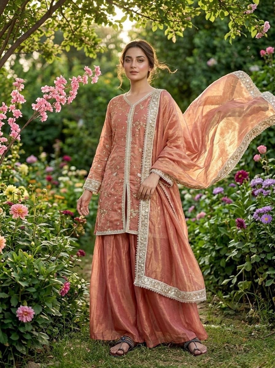 New Trendy Classic Sharara Suit Set for Traditional Occasions