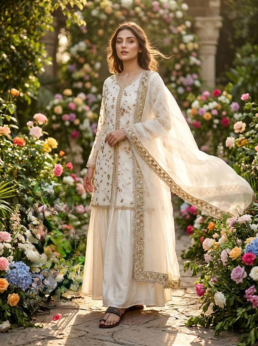 New Trendy Classic Sharara Suit Set for Traditional Occasions