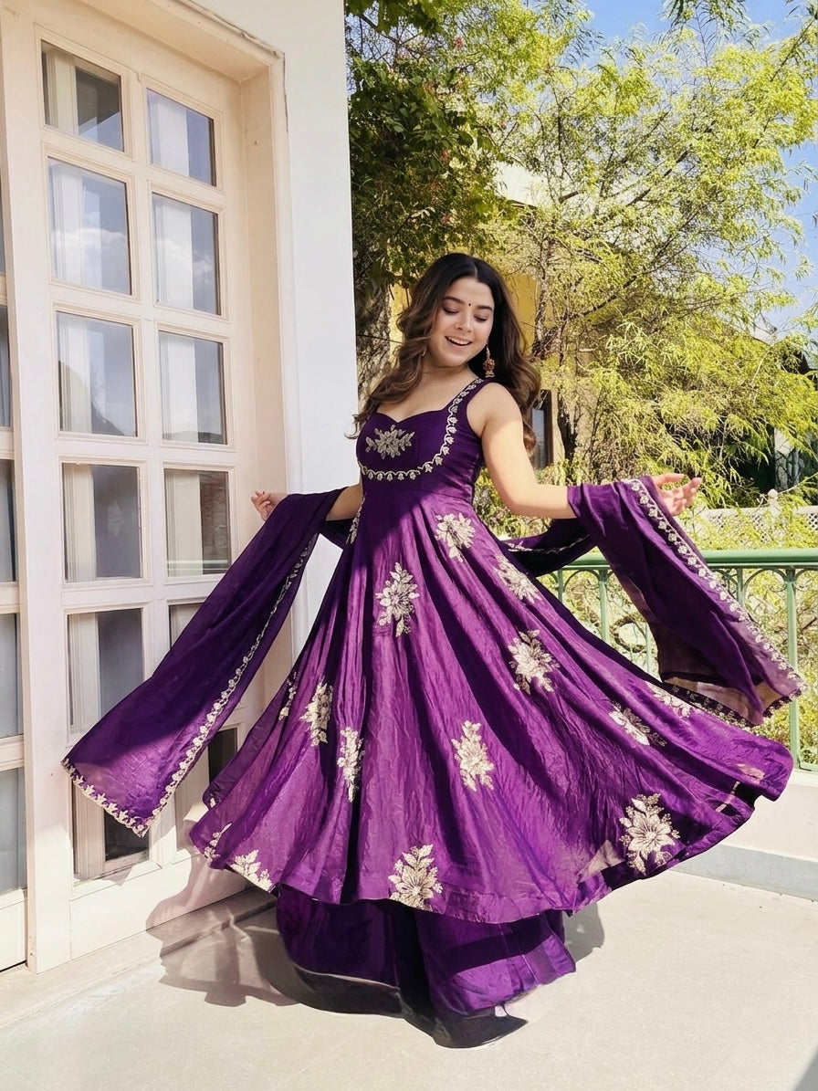 New Women's Trendy Festive Ethnic Anarkali Suit Set