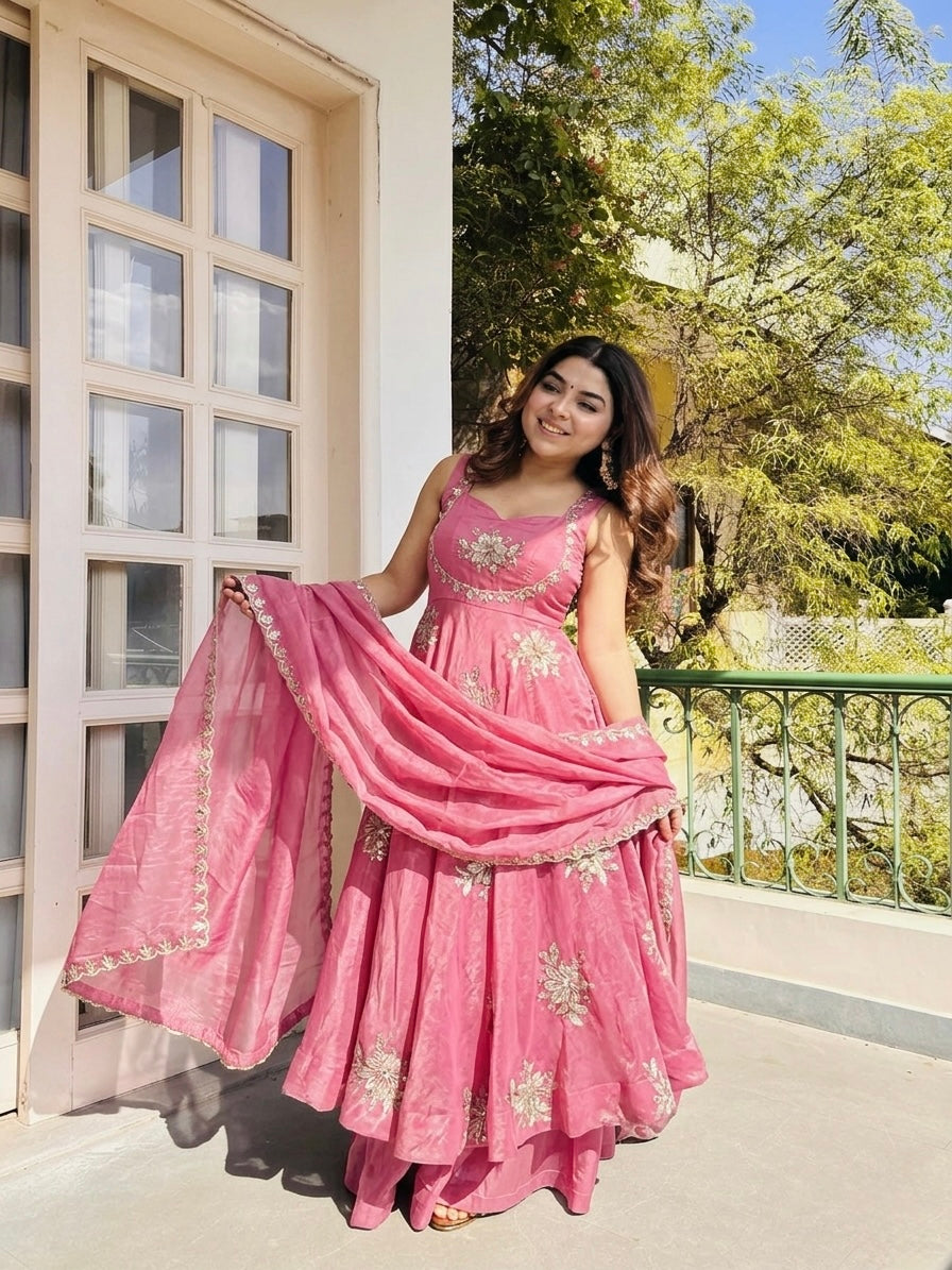 New Women's Trendy Festive Ethnic Anarkali Suit Set