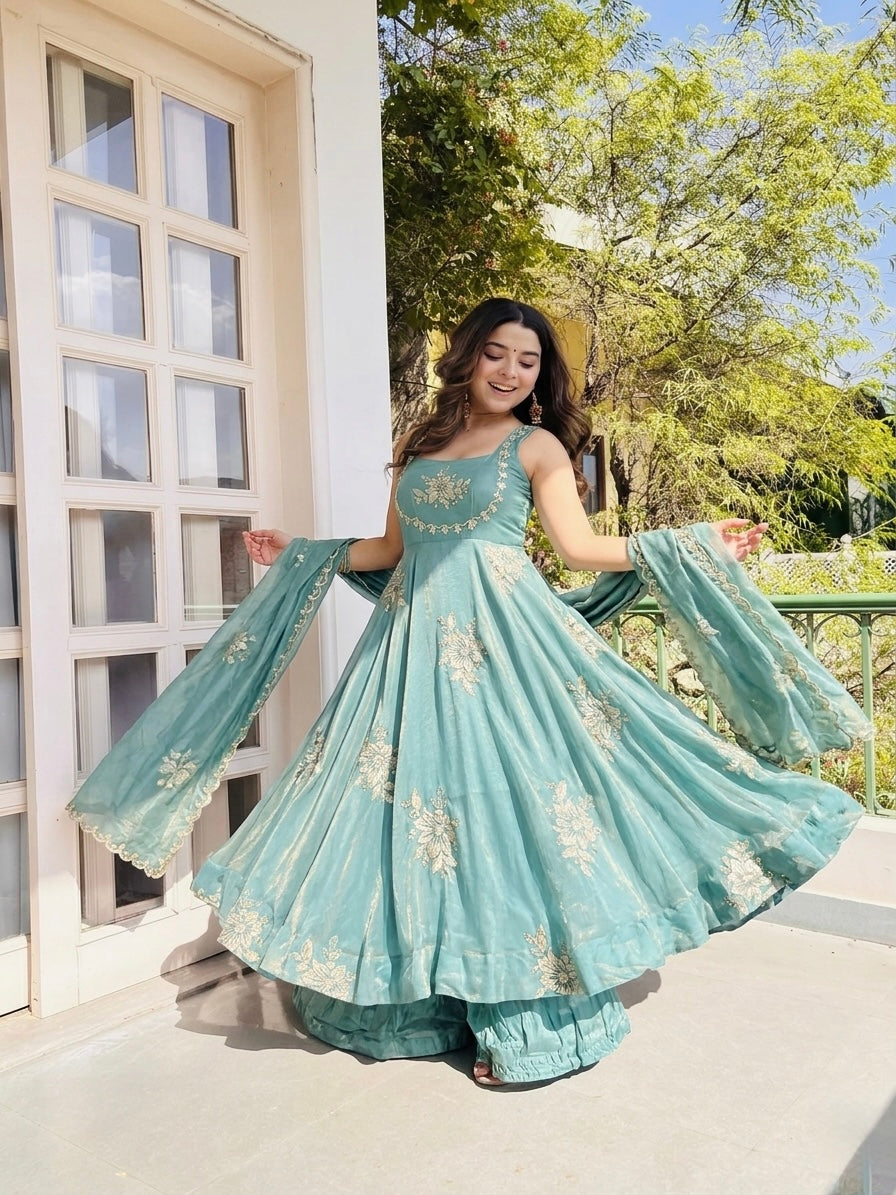 New Women's Trendy Festive Ethnic Anarkali Suit Set