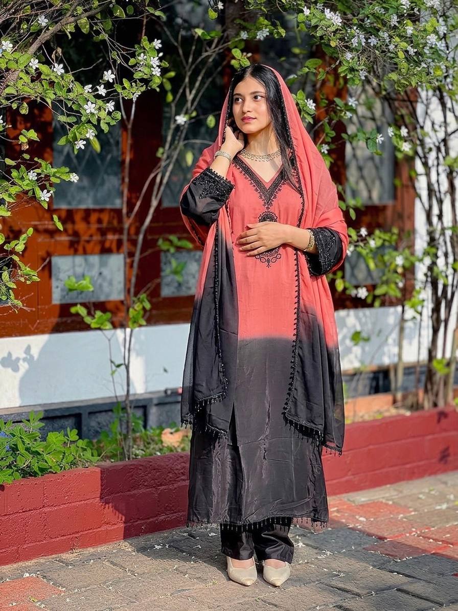 Women's New Trendy Stylish Elegant Dual-Tone Festive Suit Set