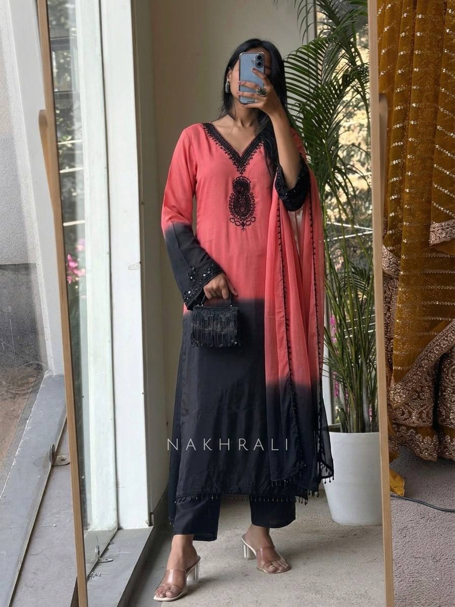 Women's New Trendy Stylish Elegant Dual-Tone Festive Suit Set
