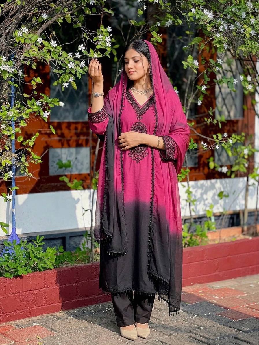 Women's New Trendy Stylish Elegant Dual-Tone Festive Suit Set