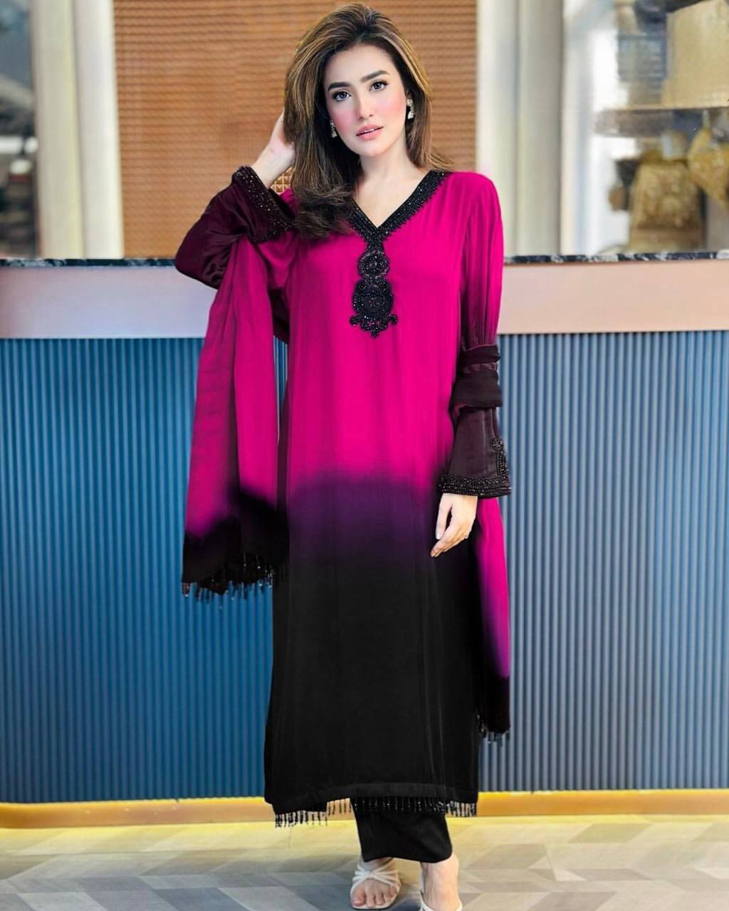 Women's New Trendy Stylish Elegant Dual-Tone Festive Suit Set